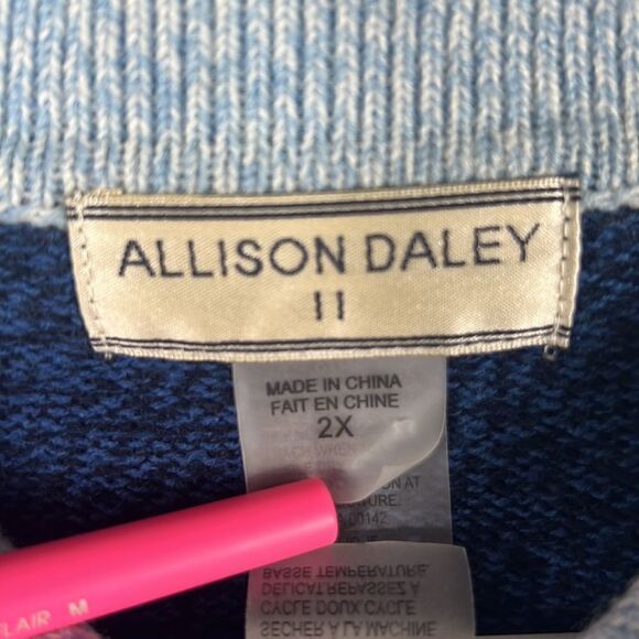 🎄☃️ ALLISON DALEY II Knit Full Zip Sweater - Embroidered Puppy Dogs - 2XL - EUC - Picture 7 of 8